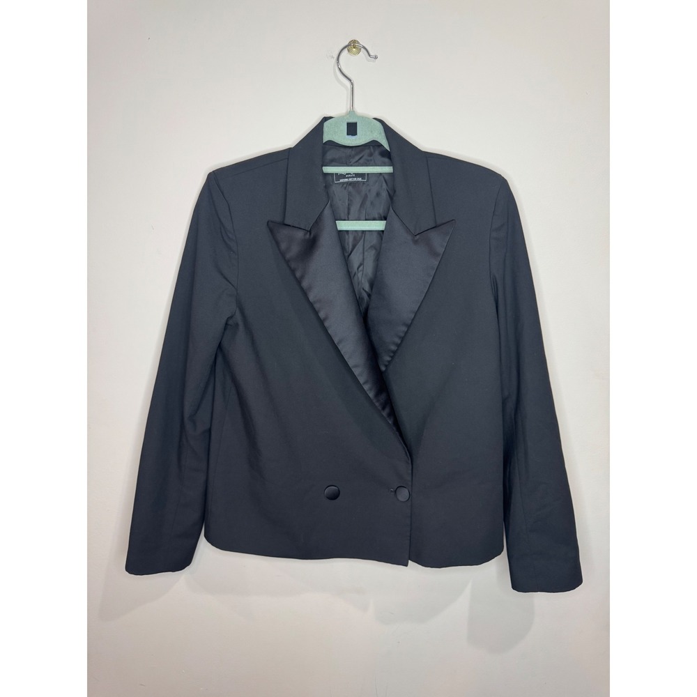 YSL Yves Saint Laurent Beaute Uniform Italy Black Tuxedo Blazer Sz 38 One Button